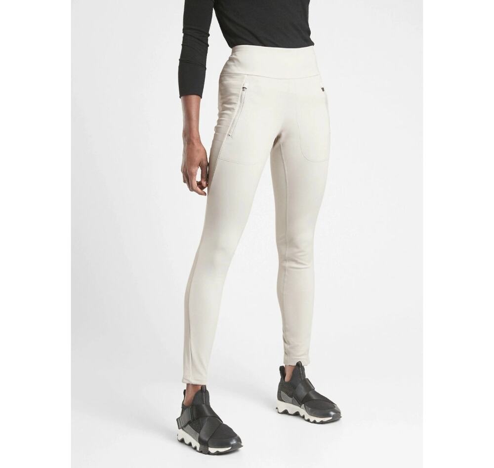 Athleta Pants Ivory Peak Hybrid Fleece Tight Outdoors Apres Ski Womens Size S